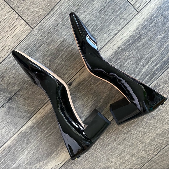 NWT Calvin Klein Natalynn Black Patent Pump Classic Shinny Block Heel Size 11 - Picture 12 of 13